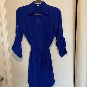 Express Portofino Dress Cerulean